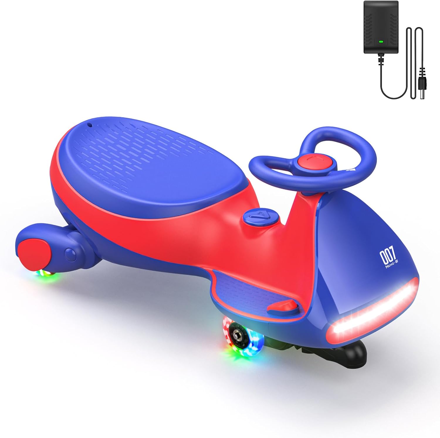 ⏰ LAST DAY 80% OFF 💥 N7 Classic Electric Wiggle Car with Pedal, Rechargeable Battery, Ride on Toys, Swing Car, 2 Speeds, Anti-Rollover, Flashing Light Wheels, Bluetooth, for Ages 3 and Up, 150 Lbs, Pink