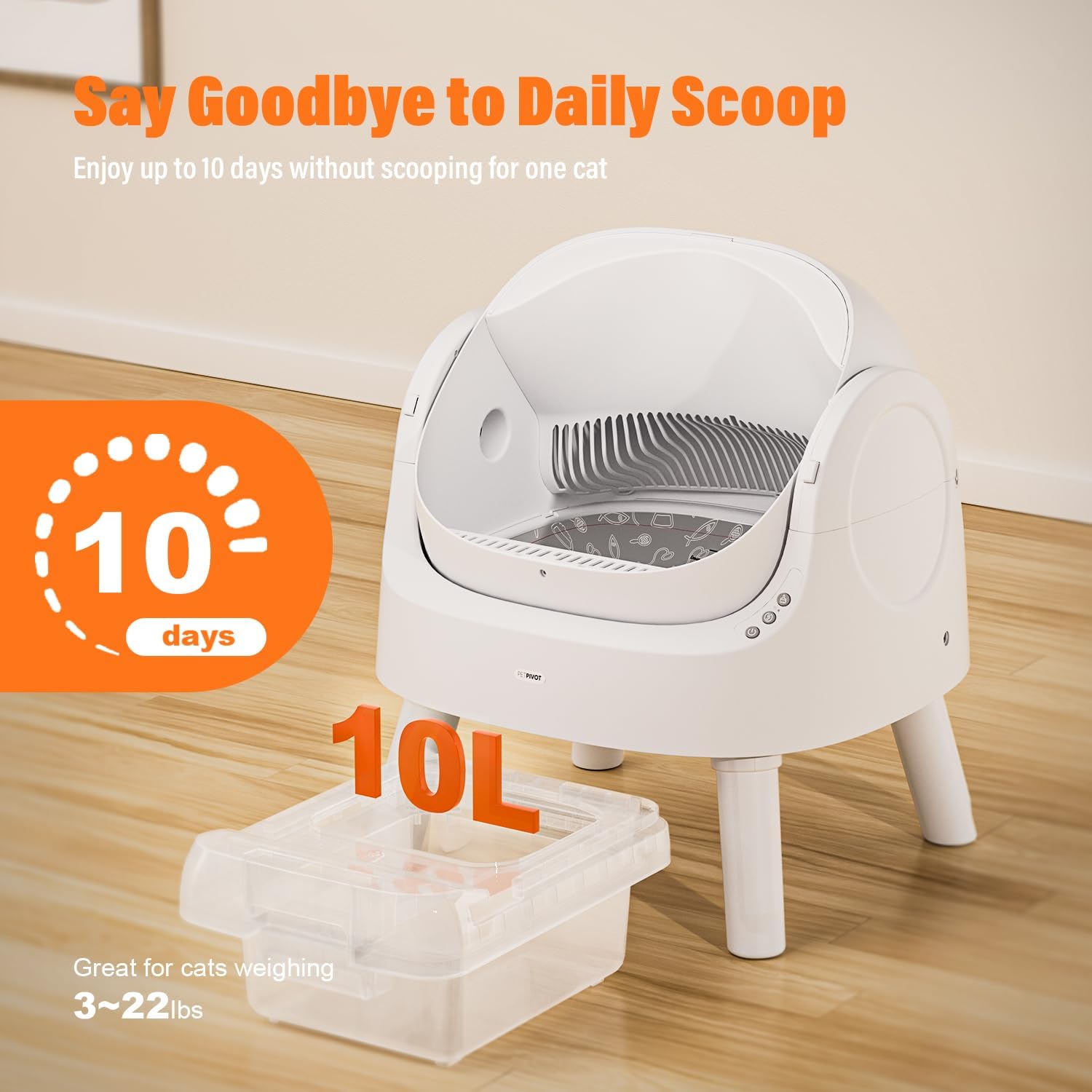 ⏰ Clearance ends in 24 hours! 💥 Autoscooper 11 Open-Top Self Cleaning Cat Litter Box, Automatic Cat Litter Box for Multiple Cats with Trash Bags and Litter Mat Included