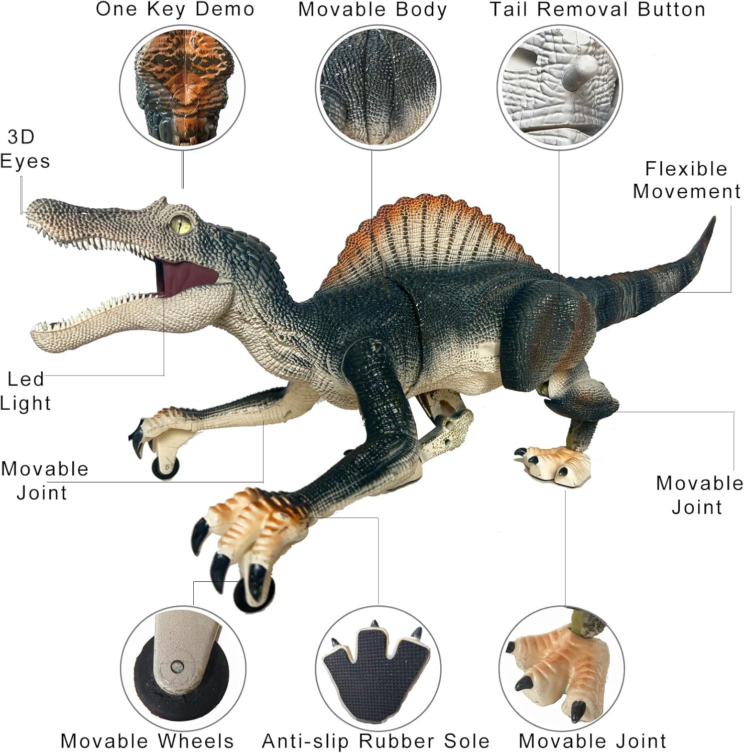 ⏰Kids' Gifts 💥 Remote Control Dinosaur Jurassic T Rex Toys for Boys Electronic RC Spray Raptor Walking Roaring Tyrannosaurus Rex Realistic 18.1" Rechargeable Birthday Gift for Kids Girls 3 4 5 6 7