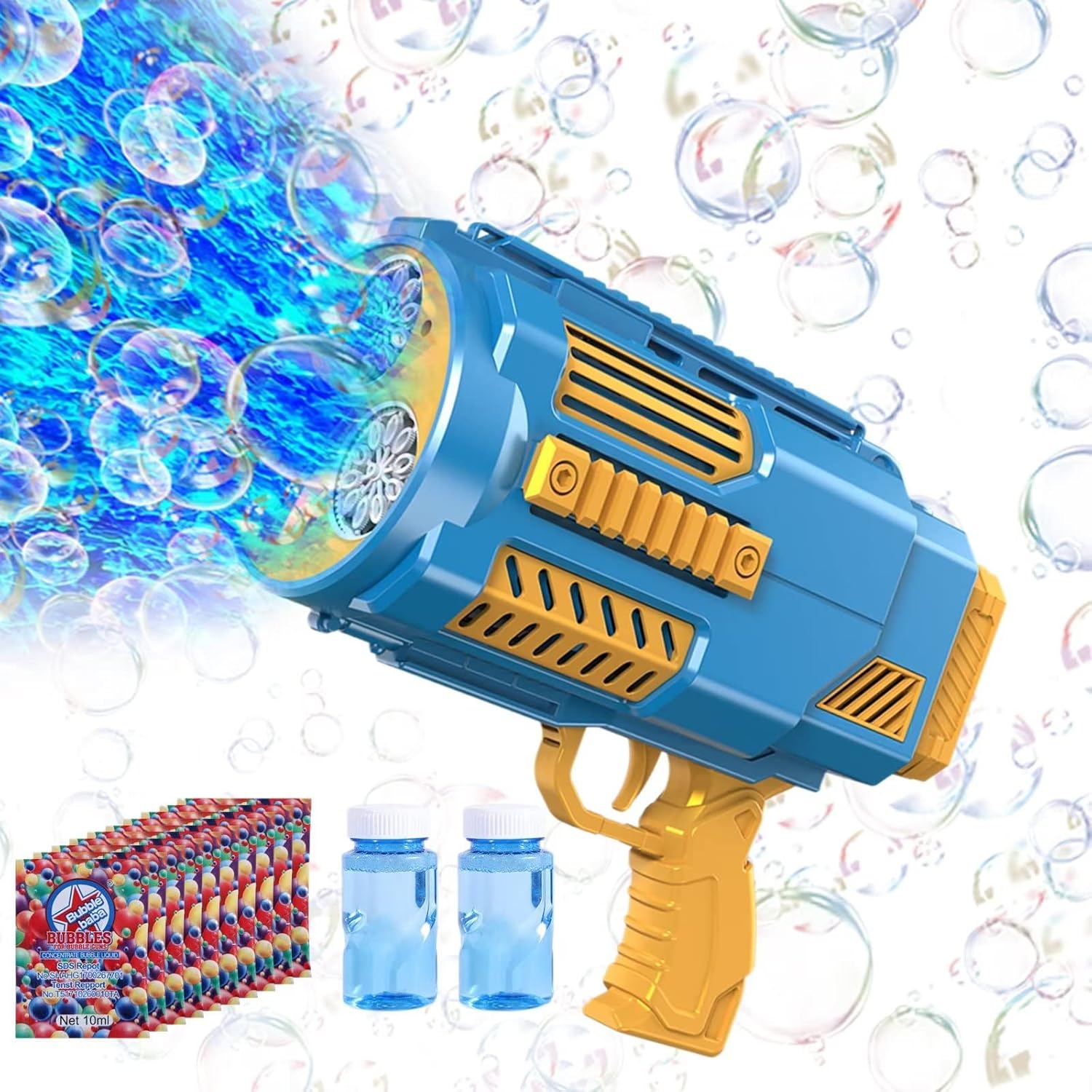 Bubble Gun, 69 Holes Bubble Machine Bubbles Kids Toys for Boys Girls Age 3 4 5 6 7 8 9 10 11 12 Year Old, Summer Outdoor Toy Birthday Wedding Party Halloween Favors