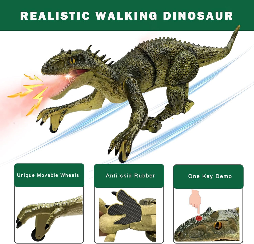 ⏰Kids' Gifts 💥 Remote Control Dinosaur Jurassic T Rex Toys for Boys Electronic RC Spray Raptor Walking Roaring Tyrannosaurus Rex Realistic 18.1" Rechargeable Birthday Gift for Kids Girls 3 4 5 6 7