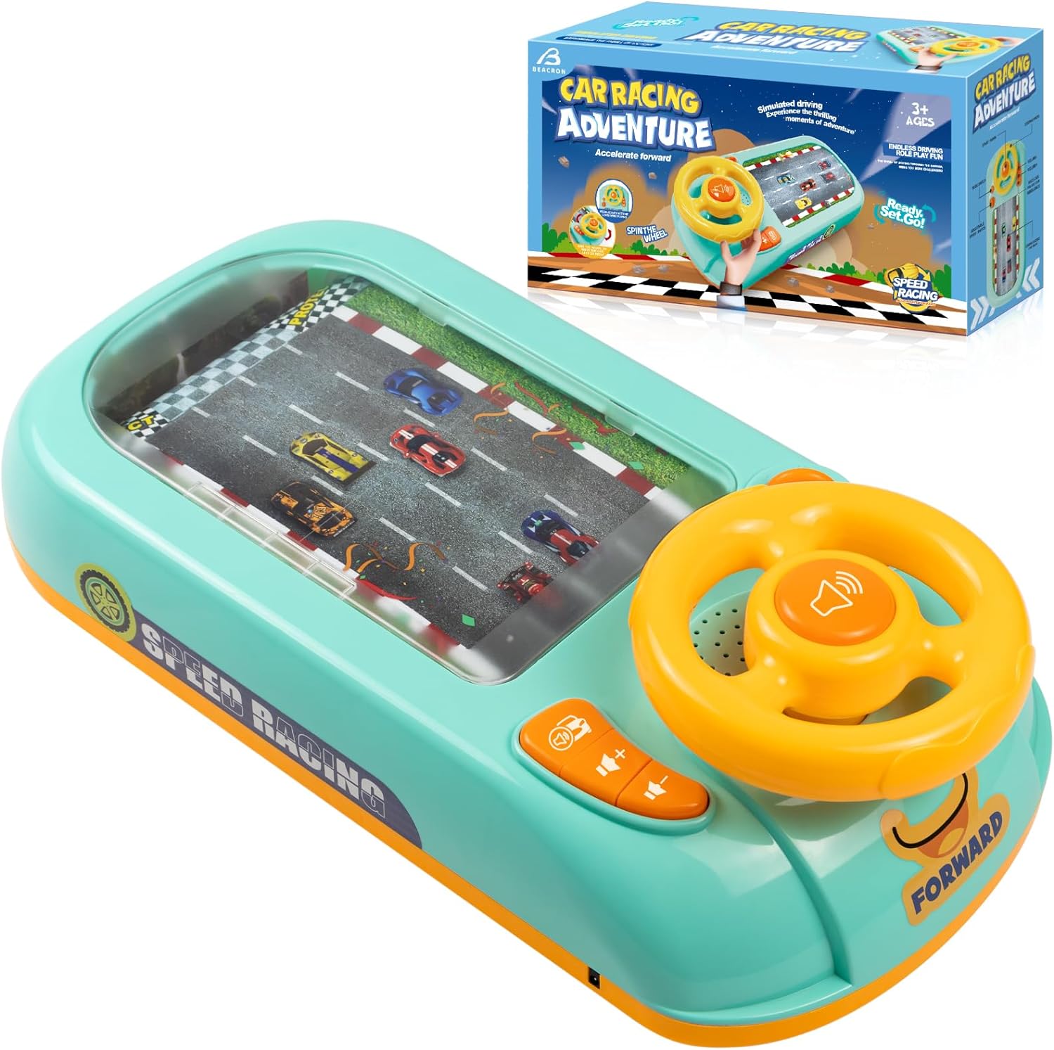 ⏰ LAST DAY 60% OFF 💥 Musical Steering Wheel Toys for Boys 4-6: Toddler Simulated Driving Racing Car Game with Sound Ages 3+ Year Old, Interactive Educational Learning Race Truck for Kids Girls Birthday Gifts