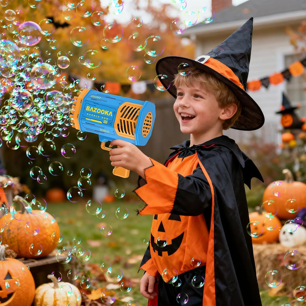 Bubble Gun, 69 Holes Bubble Machine Bubbles Kids Toys for Boys Girls Age 3 4 5 6 7 8 9 10 11 12 Year Old, Summer Outdoor Toy Birthday Wedding Party Halloween Favors