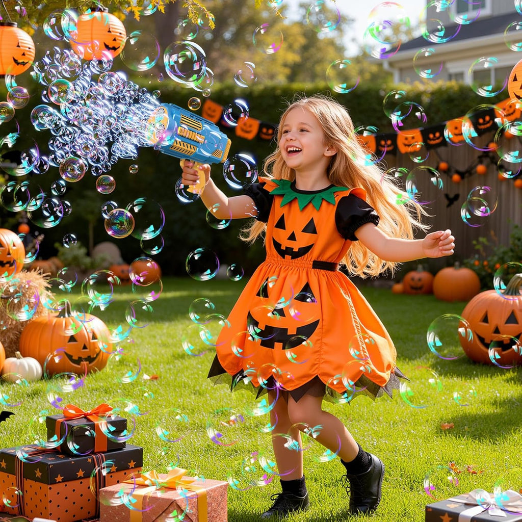 Bubble Gun, 69 Holes Bubble Machine Bubbles Kids Toys for Boys Girls Age 3 4 5 6 7 8 9 10 11 12 Year Old, Summer Outdoor Toy Birthday Wedding Party Halloween Favors