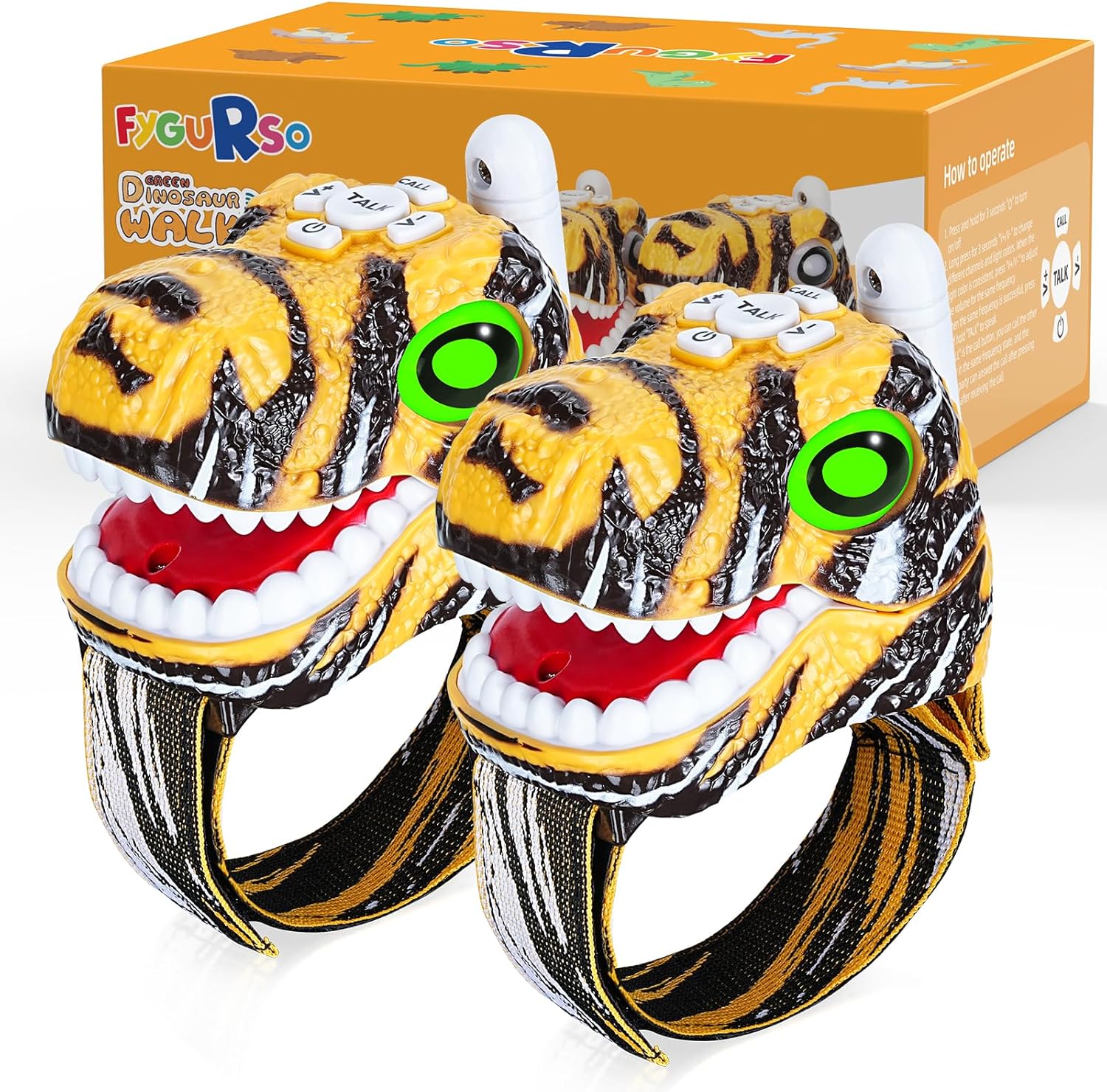 ⏰ LAST DAY 60% OFF 💥 Walkie Talkies for Kids 2 Packs, Kids Toys for Boys Girls Aged 3 to 8 Years Old for Outdoor Adventure, Camping, Halloween, Christmas, Birthday Gifts (Blue, Dinosaur)