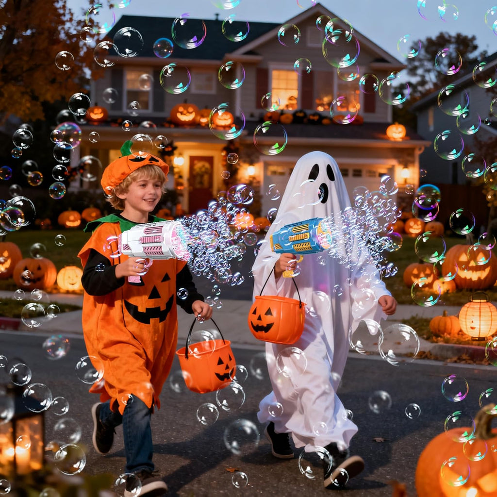 Bubble Gun, 69 Holes Bubble Machine Bubbles Kids Toys for Boys Girls Age 3 4 5 6 7 8 9 10 11 12 Year Old, Summer Outdoor Toy Birthday Wedding Party Halloween Favors