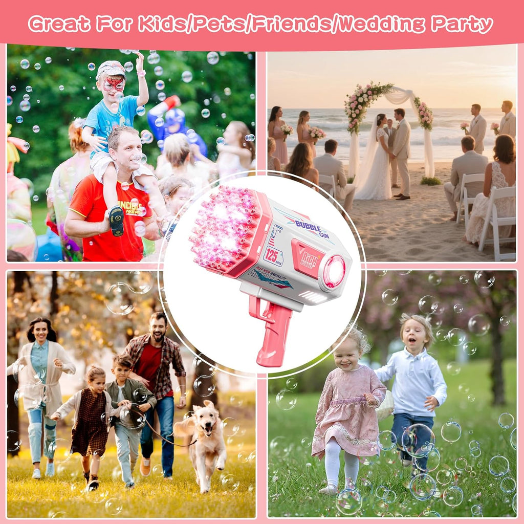 Bubble Gun, 69 Holes Bubble Machine Bubbles Kids Toys for Boys Girls Age 3 4 5 6 7 8 9 10 11 12 Year Old, Summer Outdoor Toy Birthday Wedding Party Halloween Favors
