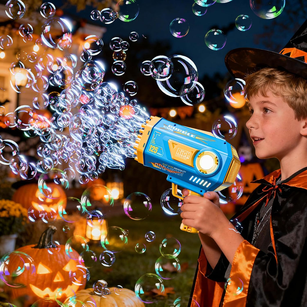 Bubble Gun, 69 Holes Bubble Machine Bubbles Kids Toys for Boys Girls Age 3 4 5 6 7 8 9 10 11 12 Year Old, Summer Outdoor Toy Birthday Wedding Party Halloween Favors