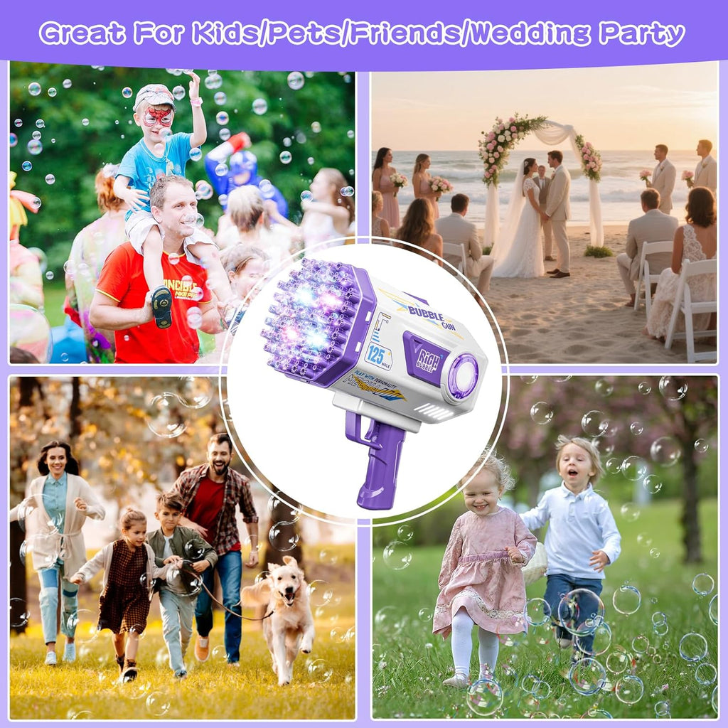 Bubble Gun, 69 Holes Bubble Machine Bubbles Kids Toys for Boys Girls Age 3 4 5 6 7 8 9 10 11 12 Year Old, Summer Outdoor Toy Birthday Wedding Party Halloween Favors