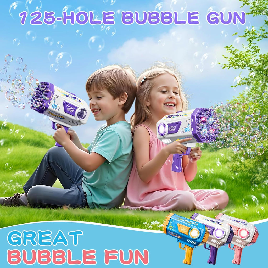 Bubble Gun, 69 Holes Bubble Machine Bubbles Kids Toys for Boys Girls Age 3 4 5 6 7 8 9 10 11 12 Year Old, Summer Outdoor Toy Birthday Wedding Party Halloween Favors