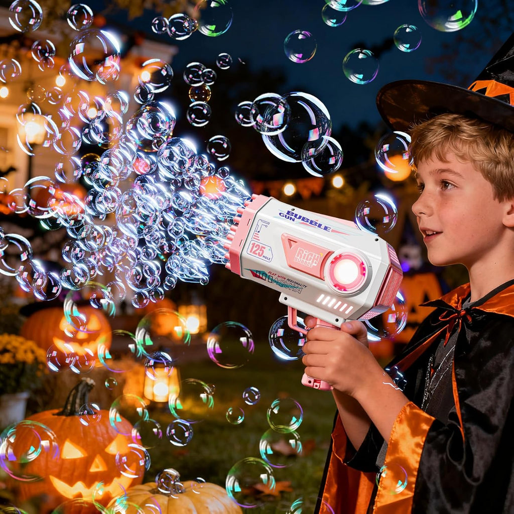 Bubble Gun, 69 Holes Bubble Machine Bubbles Kids Toys for Boys Girls Age 3 4 5 6 7 8 9 10 11 12 Year Old, Summer Outdoor Toy Birthday Wedding Party Halloween Favors