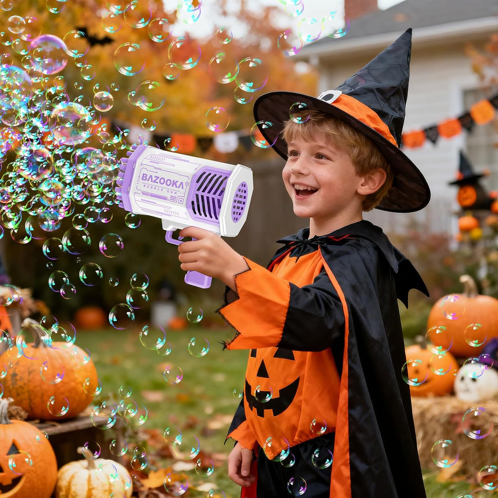 Bubble Gun, 69 Holes Bubble Machine Bubbles Kids Toys for Boys Girls Age 3 4 5 6 7 8 9 10 11 12 Year Old, Summer Outdoor Toy Birthday Wedding Party Halloween Favors