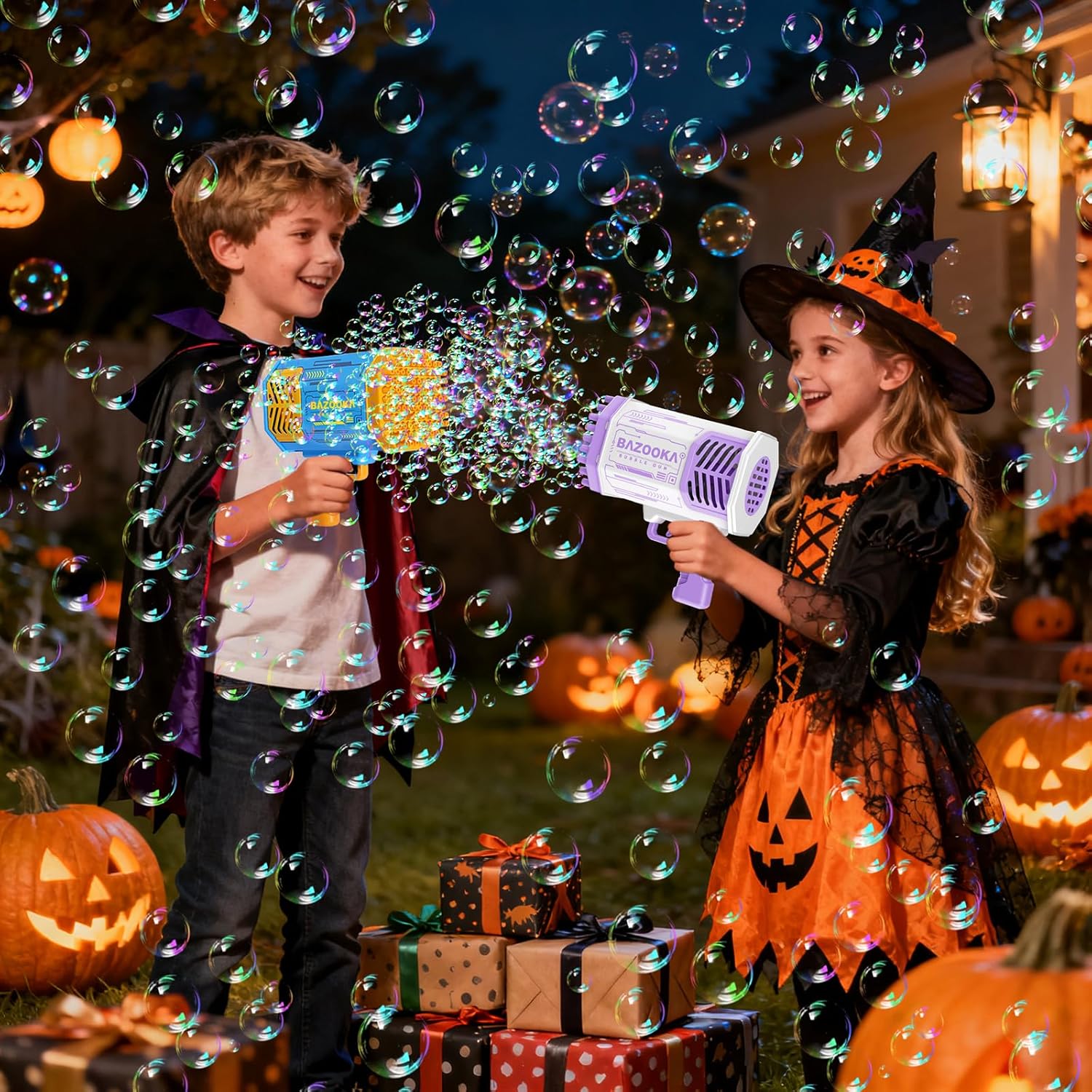 Bubble Gun, 69 Holes Bubble Machine Bubbles Kids Toys for Boys Girls Age 3 4 5 6 7 8 9 10 11 12 Year Old, Summer Outdoor Toy Birthday Wedding Party Halloween Favors